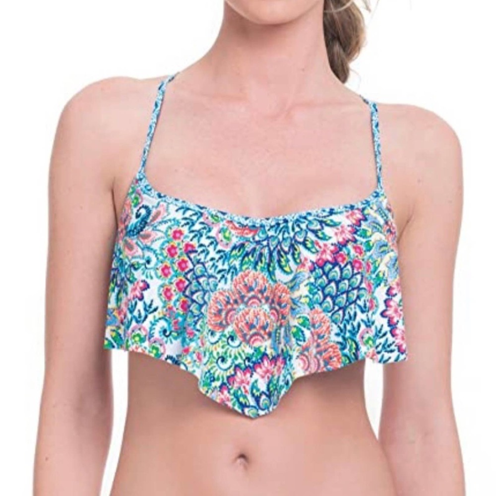 Profile Blush NWT Colorful Patterned Bikini Top